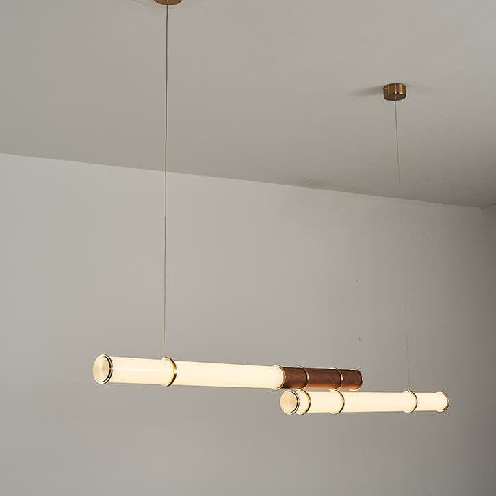 Nordic Minimalist Long Column Linear LED Island Light Chandelier