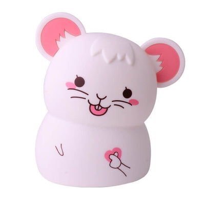 Lámpara de Mesa Luz Nocturna LED USB de Silicona con Ratón Lindo de Dibujos Animados 