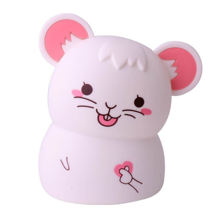 Lámpara de Mesa Luz Nocturna LED USB de Silicona con Ratón Lindo de Dibujos Animados 