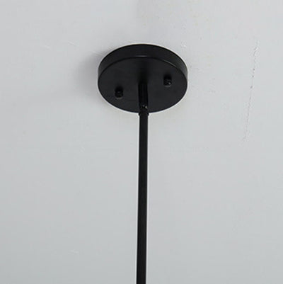 Modern Minimalist Oval Pure Black Iron 1-Light Pendant Light