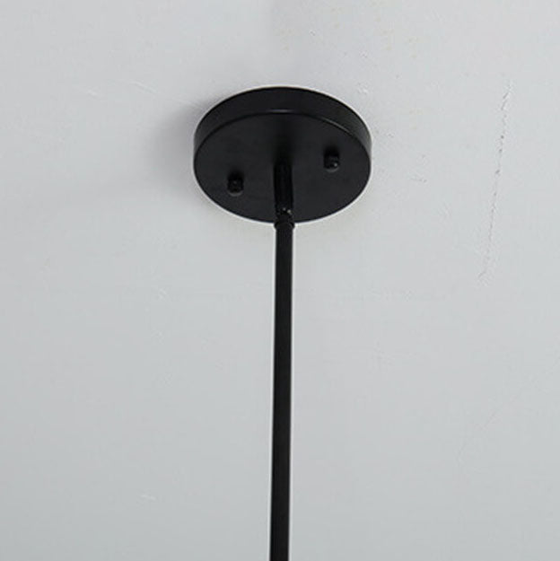 Modern Minimalist Oval Pure Black Iron 1-Light Pendant Light
