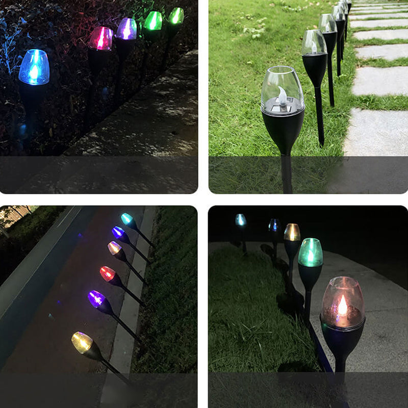 Solar Candle Wine Glasses Outdoor Patio Lawn LED Lights Landscape Light