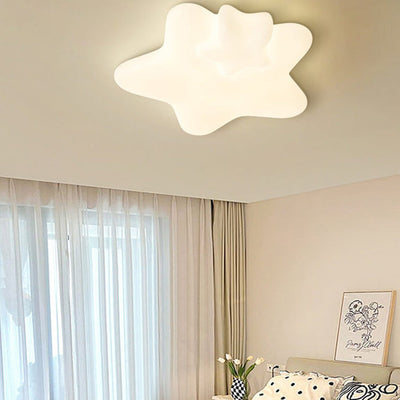 Contemporary Scandinavian PE Star Shade LED Flush Mount Ceiling Light For Bedroom