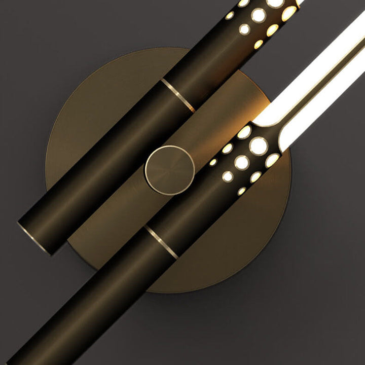 Moderne helle Luxus-Zylinder-LED-Wandleuchte aus Kupfer 