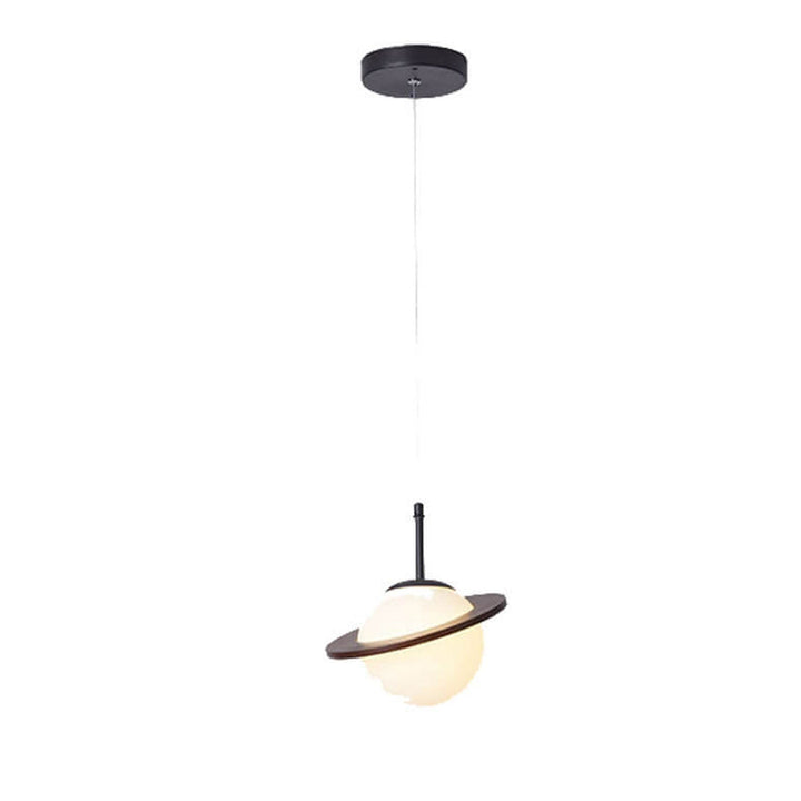 Lámpara de Araña de Vidrio Blanco Lechoso de Madera Nórdica 1/3 Luces 