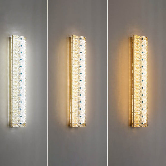 Luxuriöse LED-Wandleuchte mit Kristallstreifendesign 