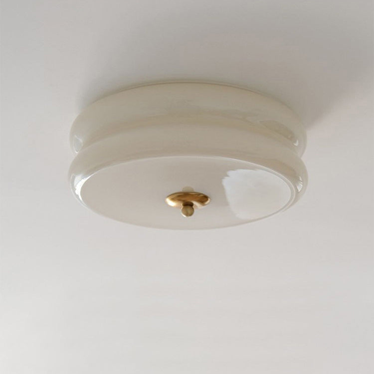 Plafonnier LED avec abat-jour en verre cylindrique de simplicité moderne pour salon 