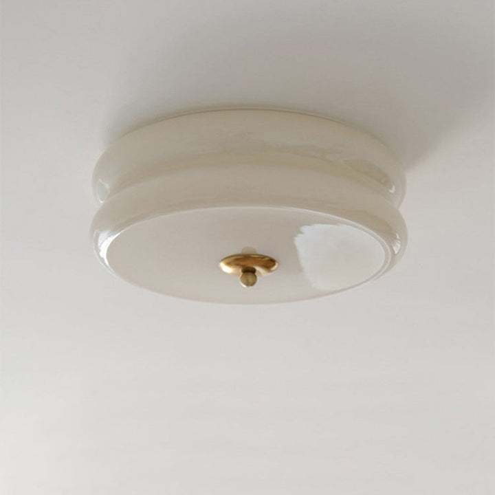 Plafonnier LED avec abat-jour en verre cylindrique de simplicité moderne pour salon 