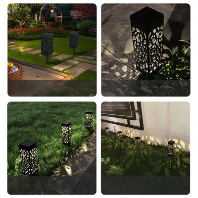 Creative Hollow Square Column LED Outdoor Lawn Ground Insert Landscape Light