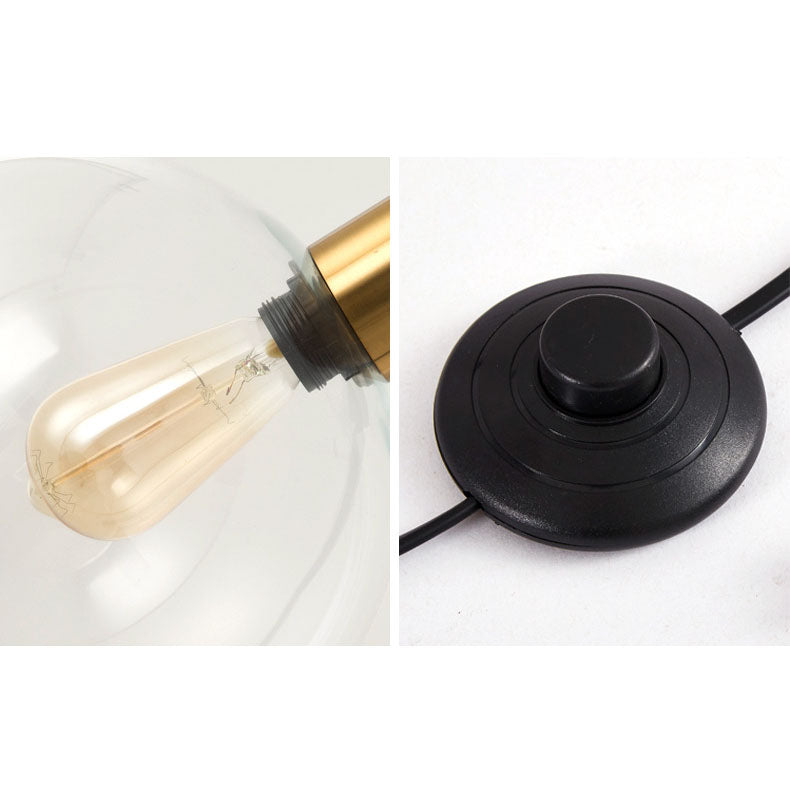 Moderne nordische Stehlampe mit Glasschirm in Kuppelform und Marmorsockel, 1-flammig, für das Wohnzimmer 