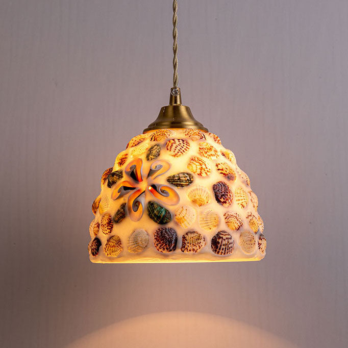 Nordic Vintage Colorful Shell 1-Licht Pendelleuchte 