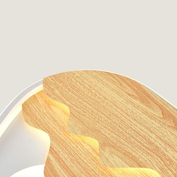 Iluminación de montaje empotrado LED de acrílico y madera en triángulo de paisaje minimalista moderno 