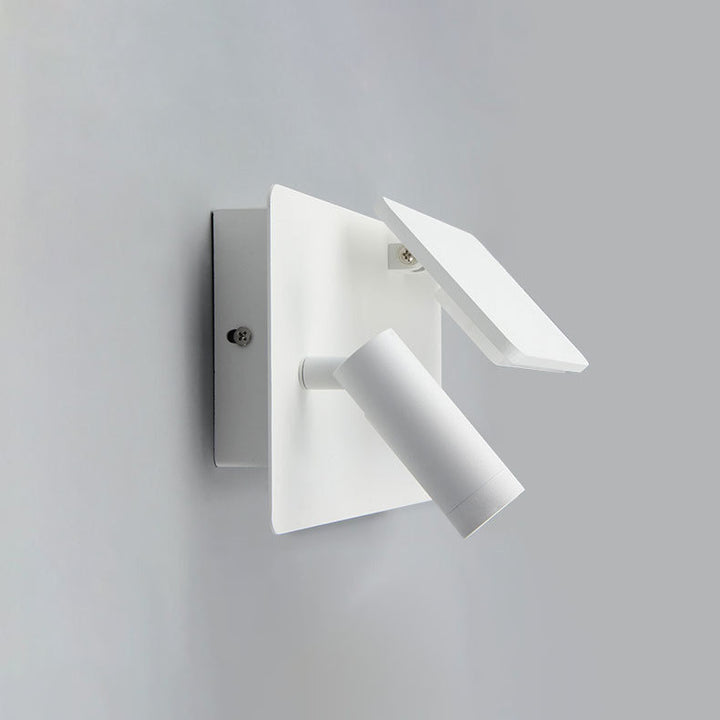 Moderne minimalistische quadratische LED-Wandleuchte aus Aluminium mit flachem Spot für Wohnzimmer &amp; Schlafzimmer 