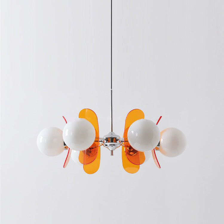 Moderner Mid-Century Acryl Magic Bean Glasschirm 3/5/6/8-Licht Kronleuchter für Wohnzimmer