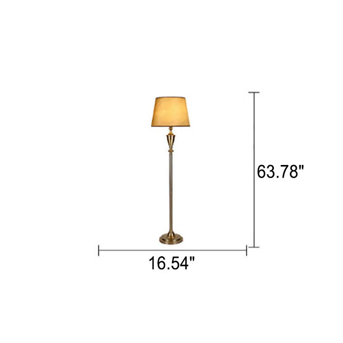 Nordic Vintage Fabric Cone Hardware 1-Light Table Standing Floor Lamp