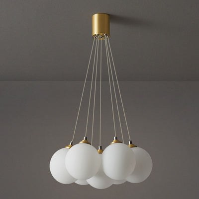 Nordic Light Luxury Glasballon Messing 4/5/7 Licht Kronleuchter 