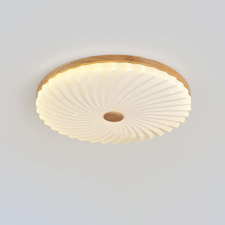 Modern Log Pleated Star Effect Round LED Flush Mount Ceiling Light