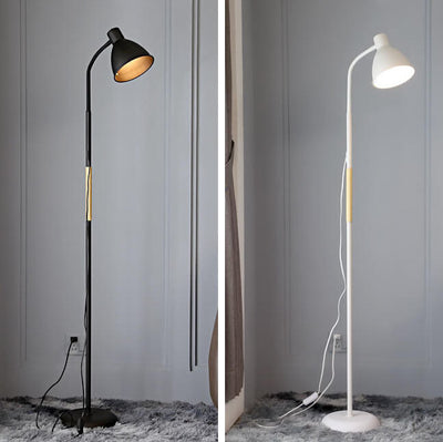 Nordic Minimalist Iron Cone Long Pole 1-Light Standing Floor Lamp