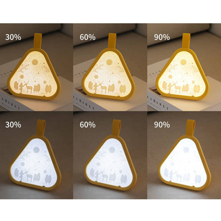 Lámpara de mesa con luz nocturna LED atmosférica de siete colores en triángulo creativo 