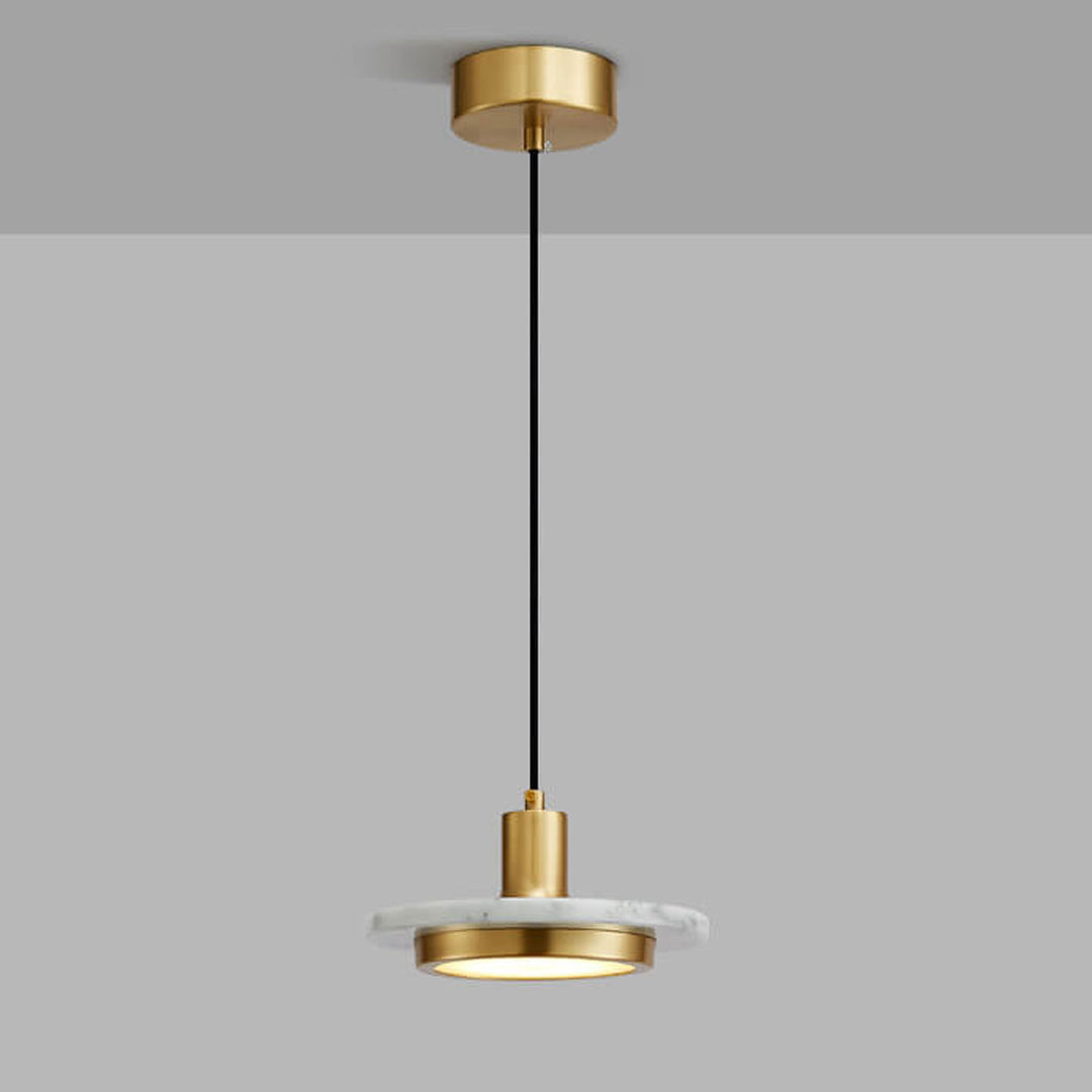 Lustre suspendu en cuivre et marbre Nordic Light Luxury à 1 lumière 