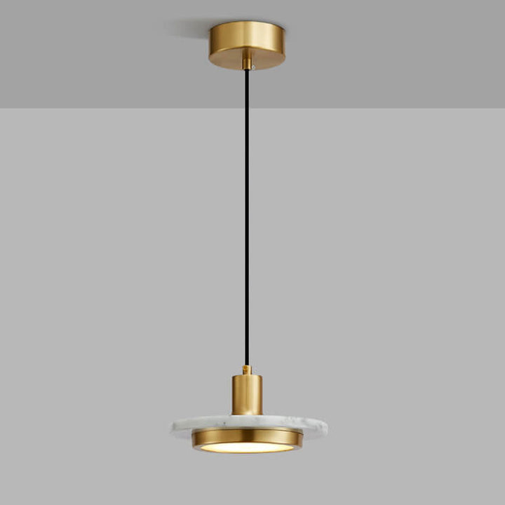 Lustre suspendu en cuivre et marbre Nordic Light Luxury à 1 lumière 