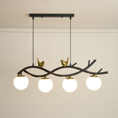 Simple Nordic Creative Bird Design 4-Light Chandelier