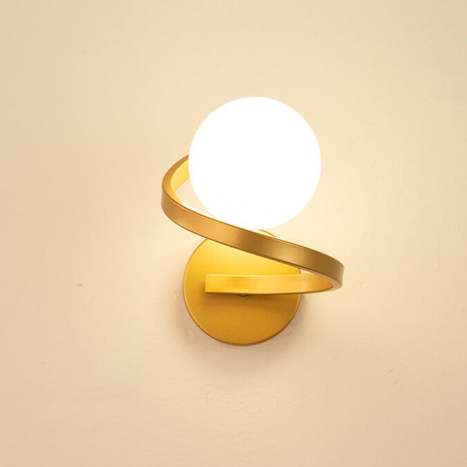 Modern Iron Curved Minimalist 1-Light Wall Sconce Lamp