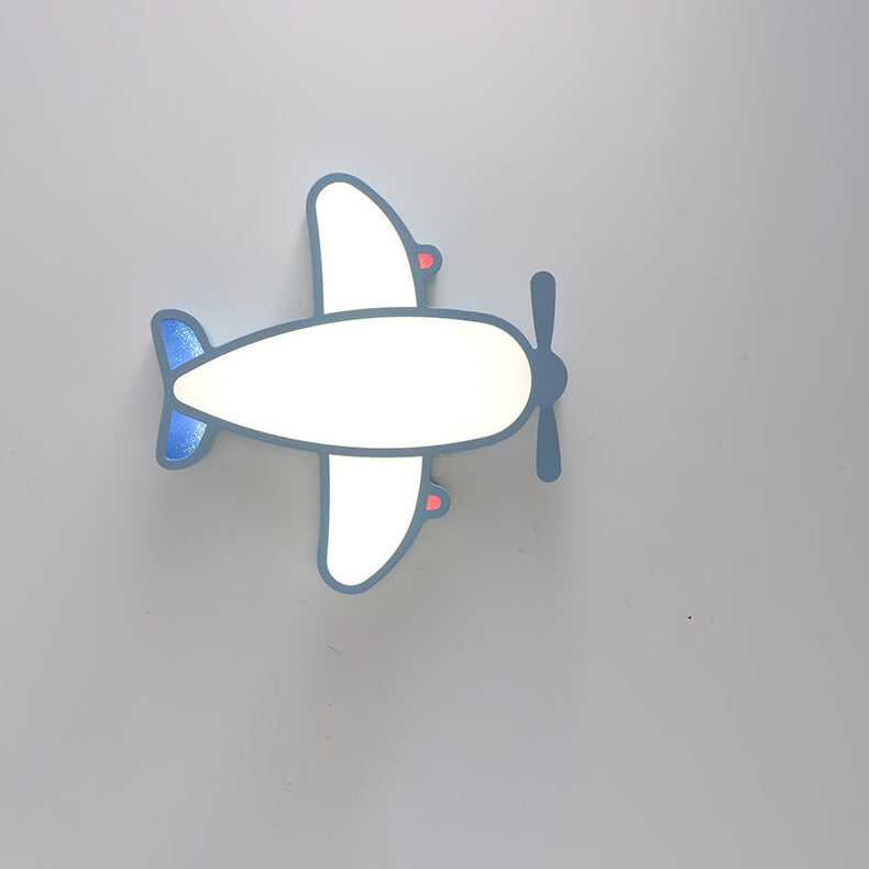 Cartoon Creative Luminous Aircraft Design LED Flush Mount Ceiling Light