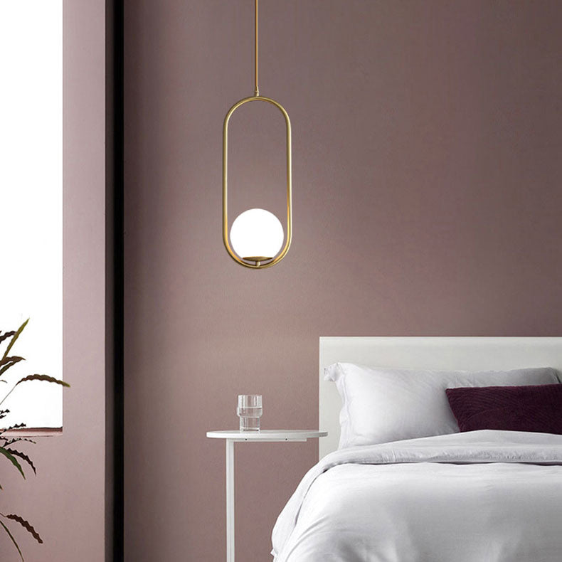 Modern Light Luxury Minimalist Oval Glass Orb 1/2-Light Pendant Light