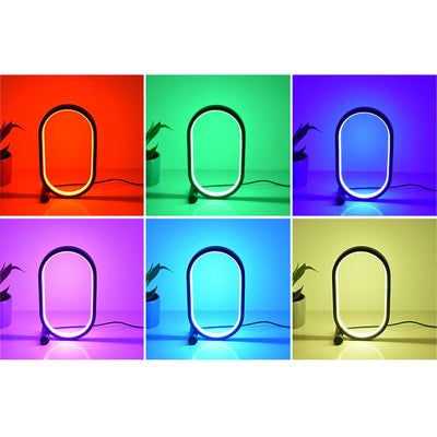 مصباح طاولة LED ليلي بسيط إبداعي بشكل بيضاوي USB 