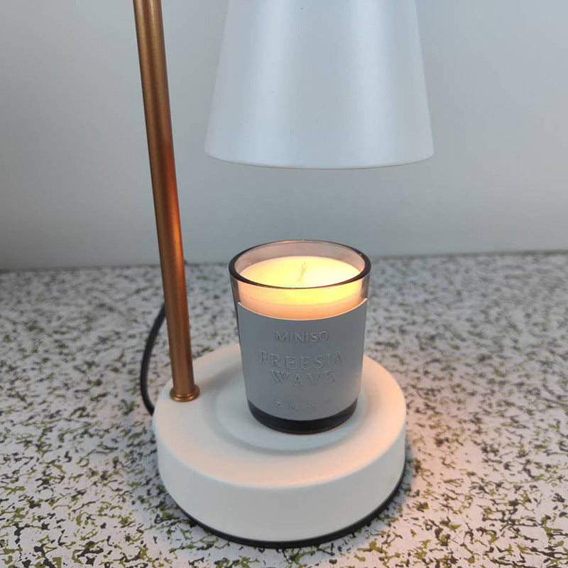 Modern Simplicity Iron Round Shade 1-Light Melting Wax Table Lamp For Study