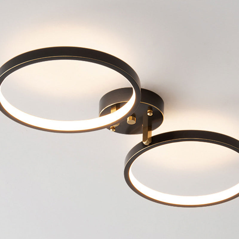 Modern Minimalist Full Copper Acrylic LED Flush Mount Ceiling Light