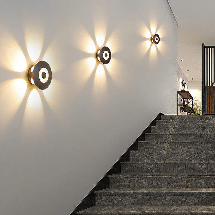 Applique murale LED ronde en aluminium industrielle, rangée de fleurs créative, effet d&