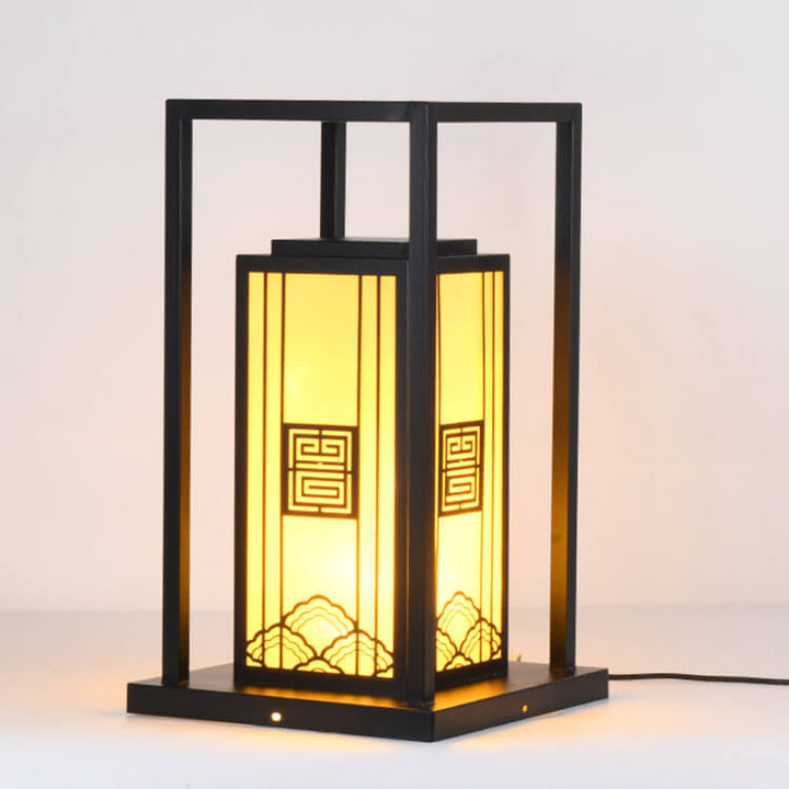 Moderner wasserdichter LED-Rasen- und Landschaftsstrahler in quadratischer Säulenform mit Marmoroptik im chinesischen Stil für den Außenbereich, Patio 