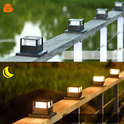 Outdoor Solar Pillar Head Light Square Pillar Head Light Garden Light