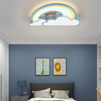 Nordic Cartoon Rainbow Clouds Kids LED Flush Mount Ceiling Light