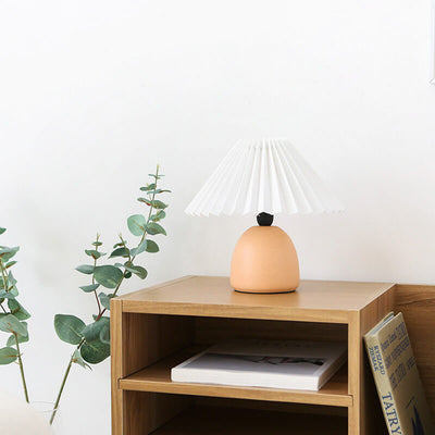 Japanische minimalistische 1-flammige Tischlampe aus Stoffkeramik 