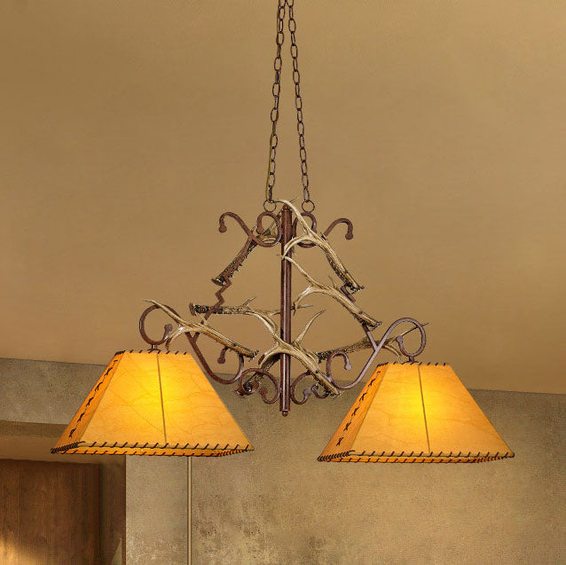 Modern Retro Resin Iron 2-Light Chandelier