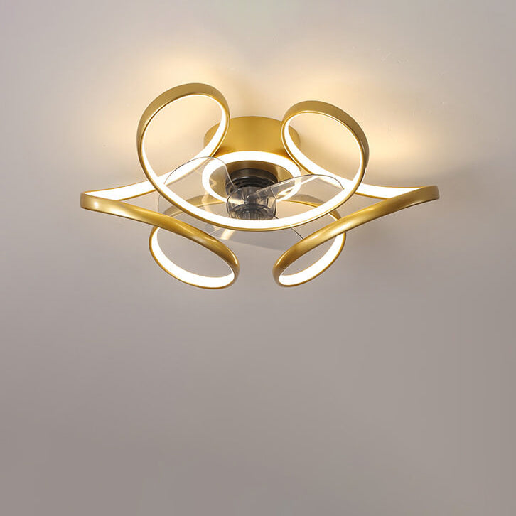 Simple Creative Line LED Flush Mount Fan Light