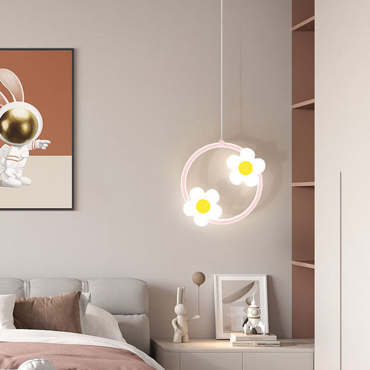Moderne Einfachheit Runde Rechteckige Blumen Eisen Acryl LED Pendelleuchte Für Schlafzimmer 