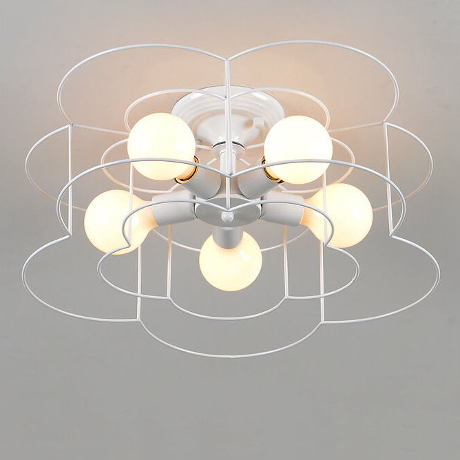 Nordic Creative Iron Petals 5-Licht-Deckenleuchte mit halbbündiger Montage