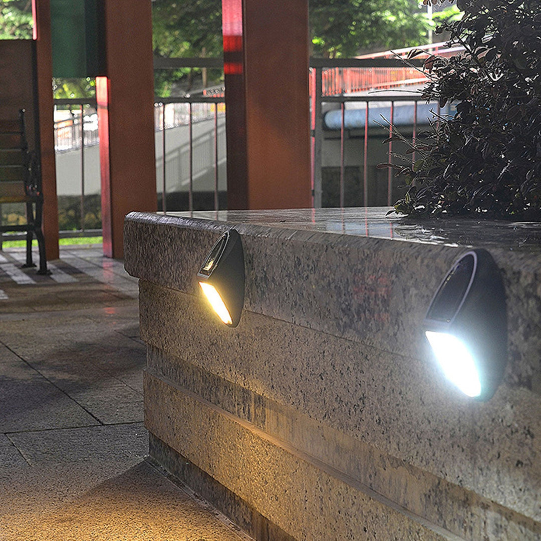 Lampe murale à applique pour clôture de jardin à LED ovale moderne pour extérieur solaire 