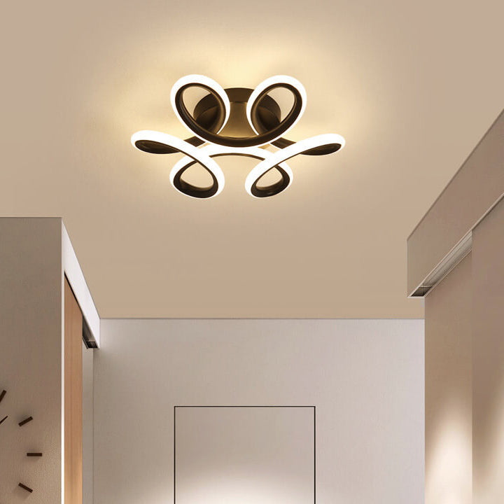 Simple Curved Flower LED Semi-Flush Mount Ceiling Light