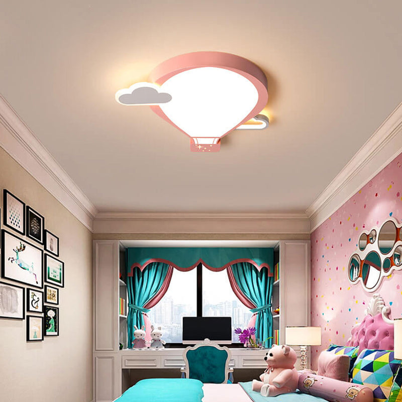 Cartoon Hot Air Balloon Kid LED Flush Mount Ceiling Light