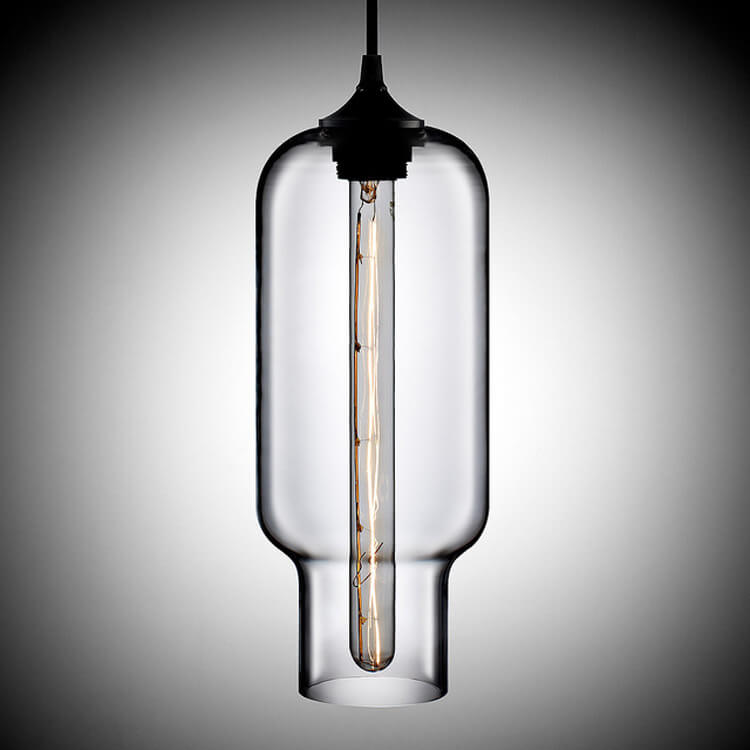 Nordic Simple Buntglas Long Jar Design 1-Licht-Pendelleuchte