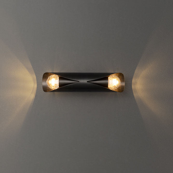 Applique murale longue et luxueuse à 2 lumières en cuivre, lumière moderne 