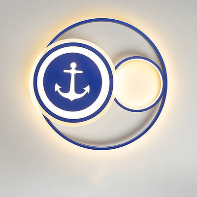 Cartoon Creative Rudder Nautical LED Flush Mount Ceiling Light