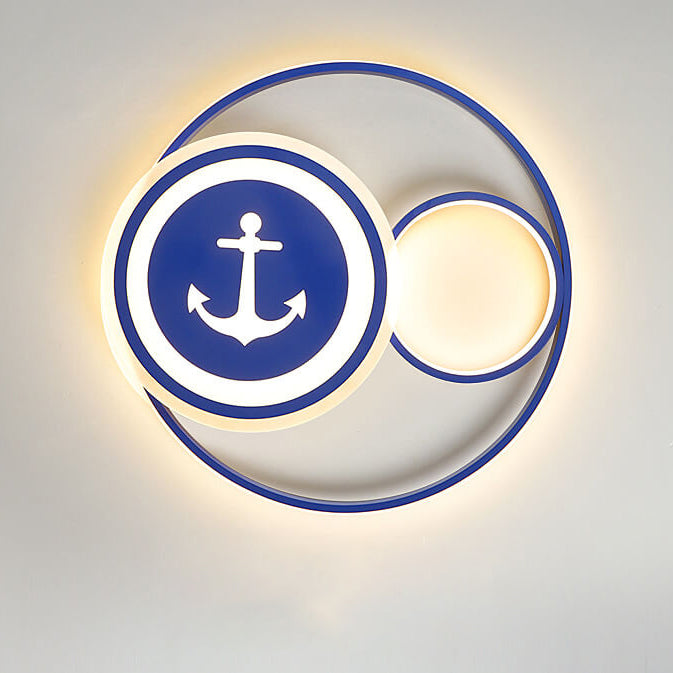 Cartoon Creative Rudder Nautical LED Flush Mount Ceiling Light