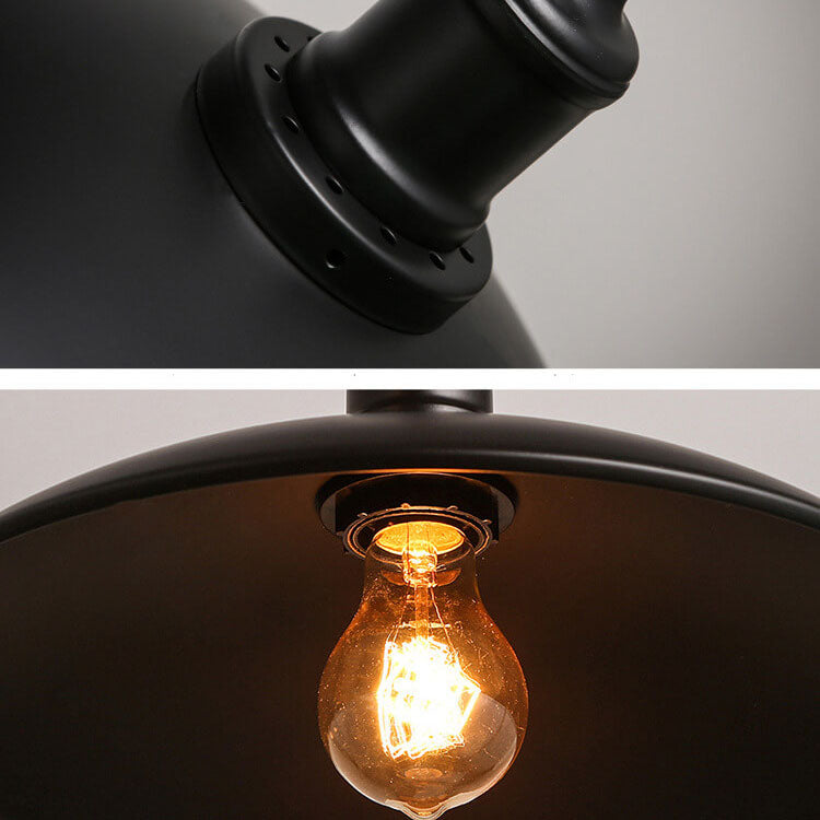 Industrial Vintage Iron Pot Lid 1-Light Loft Pendant Light