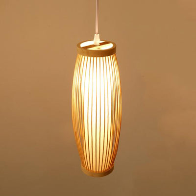 Creative Bamboo Weaving Laterne 1-Licht-Pendelleuchte 